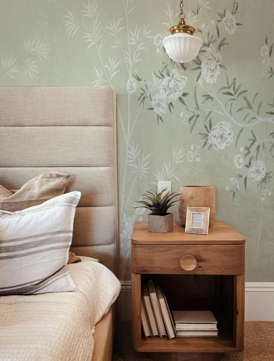 Chinoiserie Bamboo in Sage Green Wallpaper chinoiserie wallpaper — Olive et Oriel