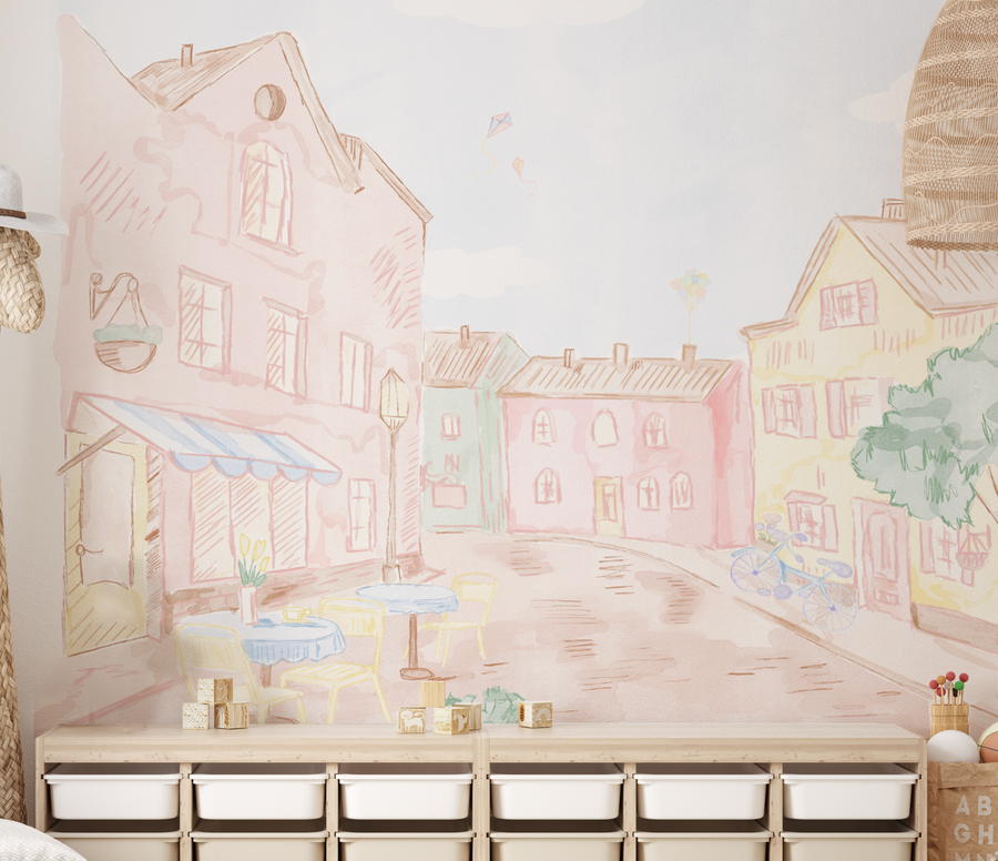 European Streets Wallpaper Mural from Olive et Oriel where you can shop wallpaper and artworks online