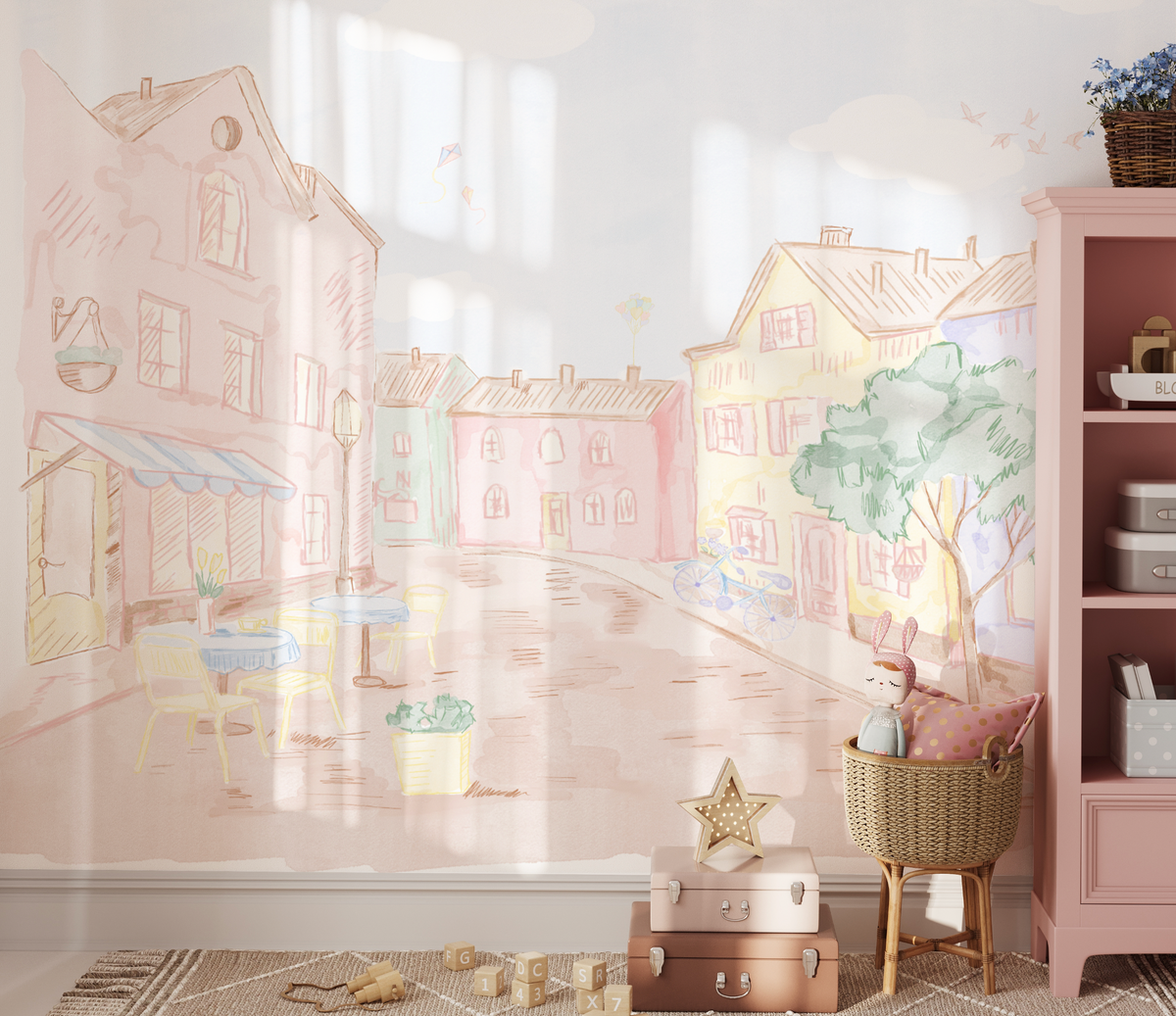 European Streets Wallpaper Mural from Olive et Oriel where you can shop wallpaper and artworks online
