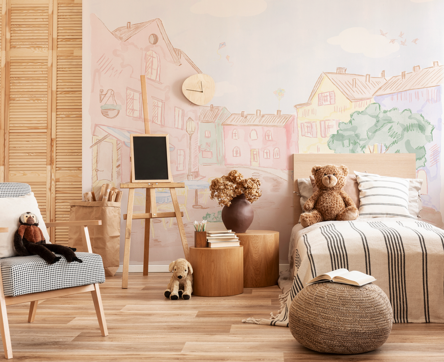 European Streets Wallpaper Mural from Olive et Oriel where you can shop wallpaper and artworks online