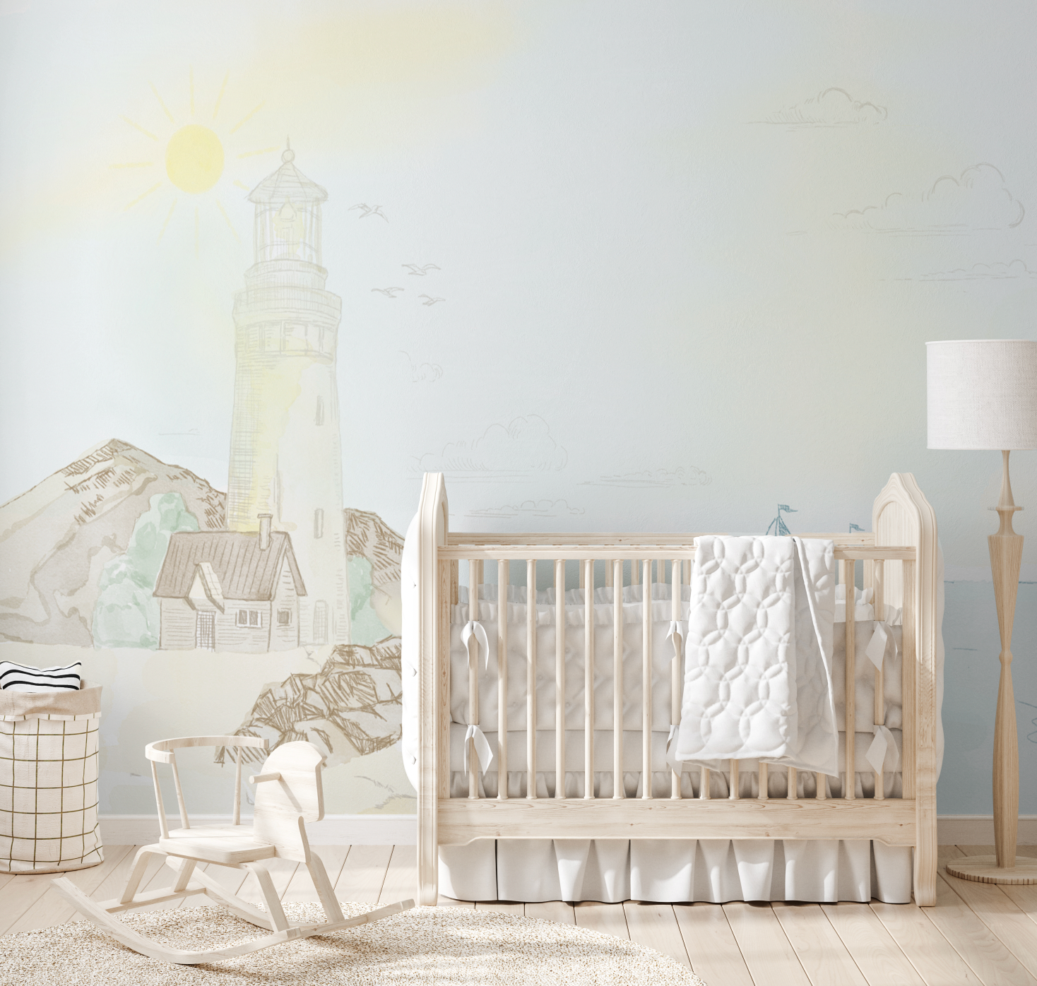 Lighthouse Beach Wallpaper Mural