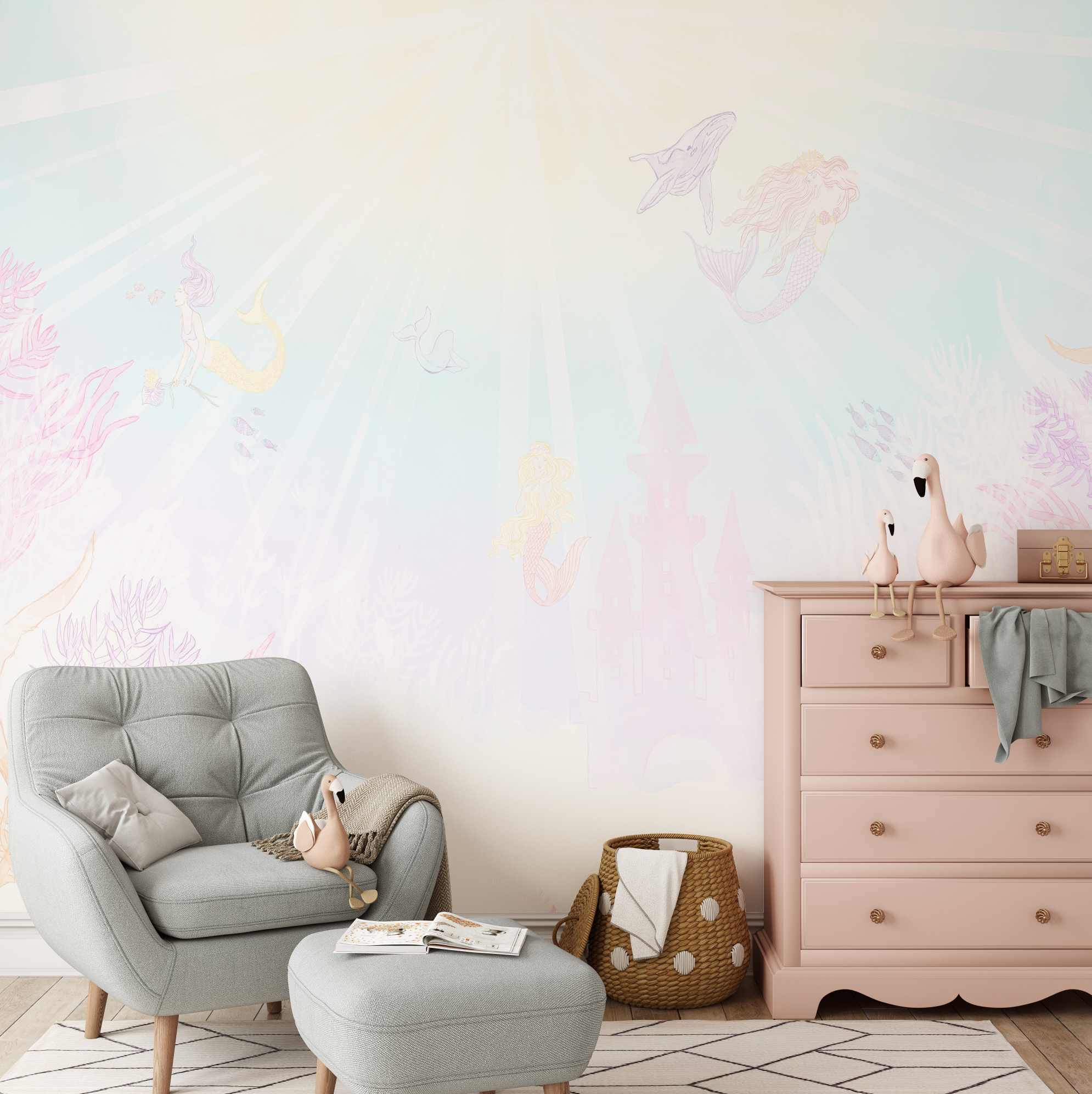 Mermaids Ocean Mural Wallpaper Mural