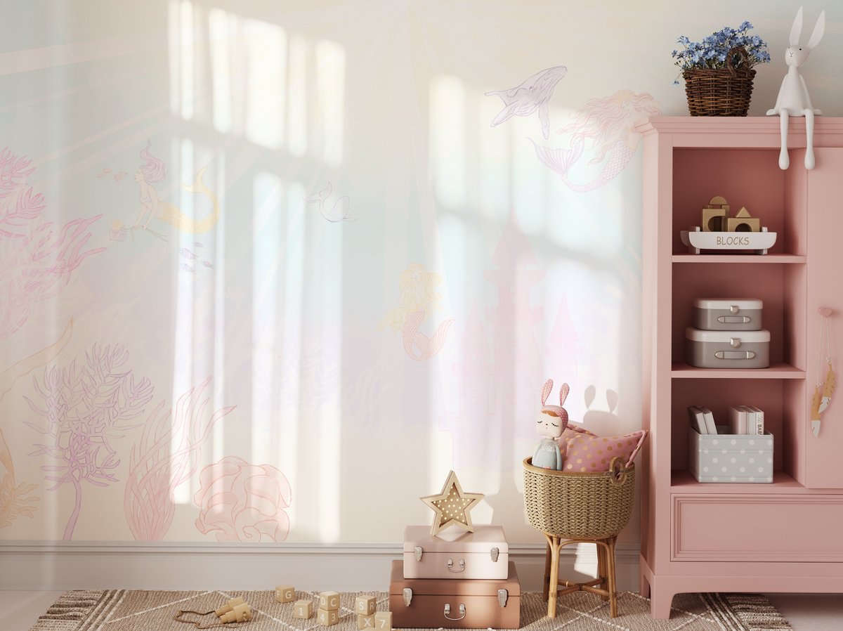 Mermaids Ocean Mural Wallpaper Mural from Olive et Oriel where you can shop wallpaper and artworks online