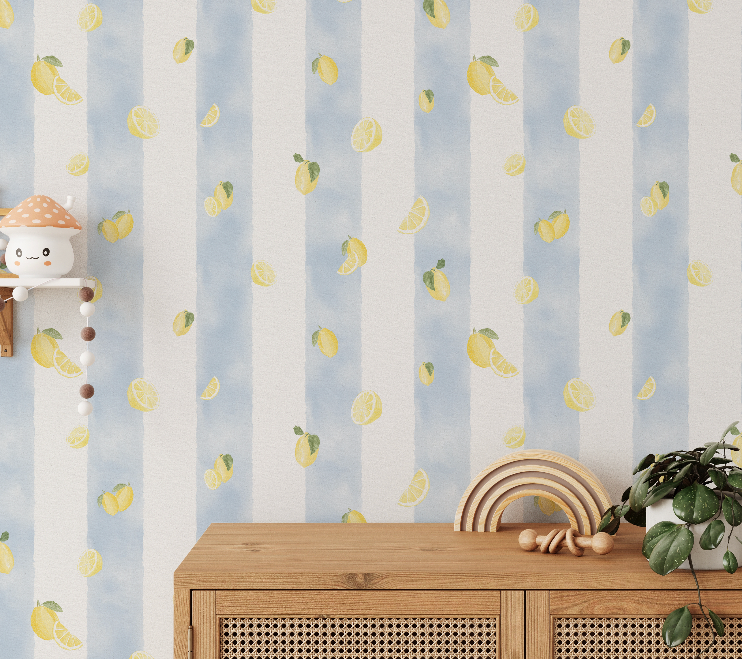 Amalfi Lemon Stripes Wallpaper