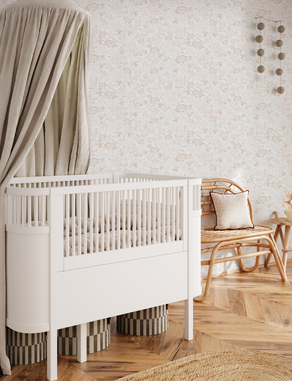 Woodland Animal Friends Wallpaper from Olive et Oriel where you can shop wallpaper and artworks online