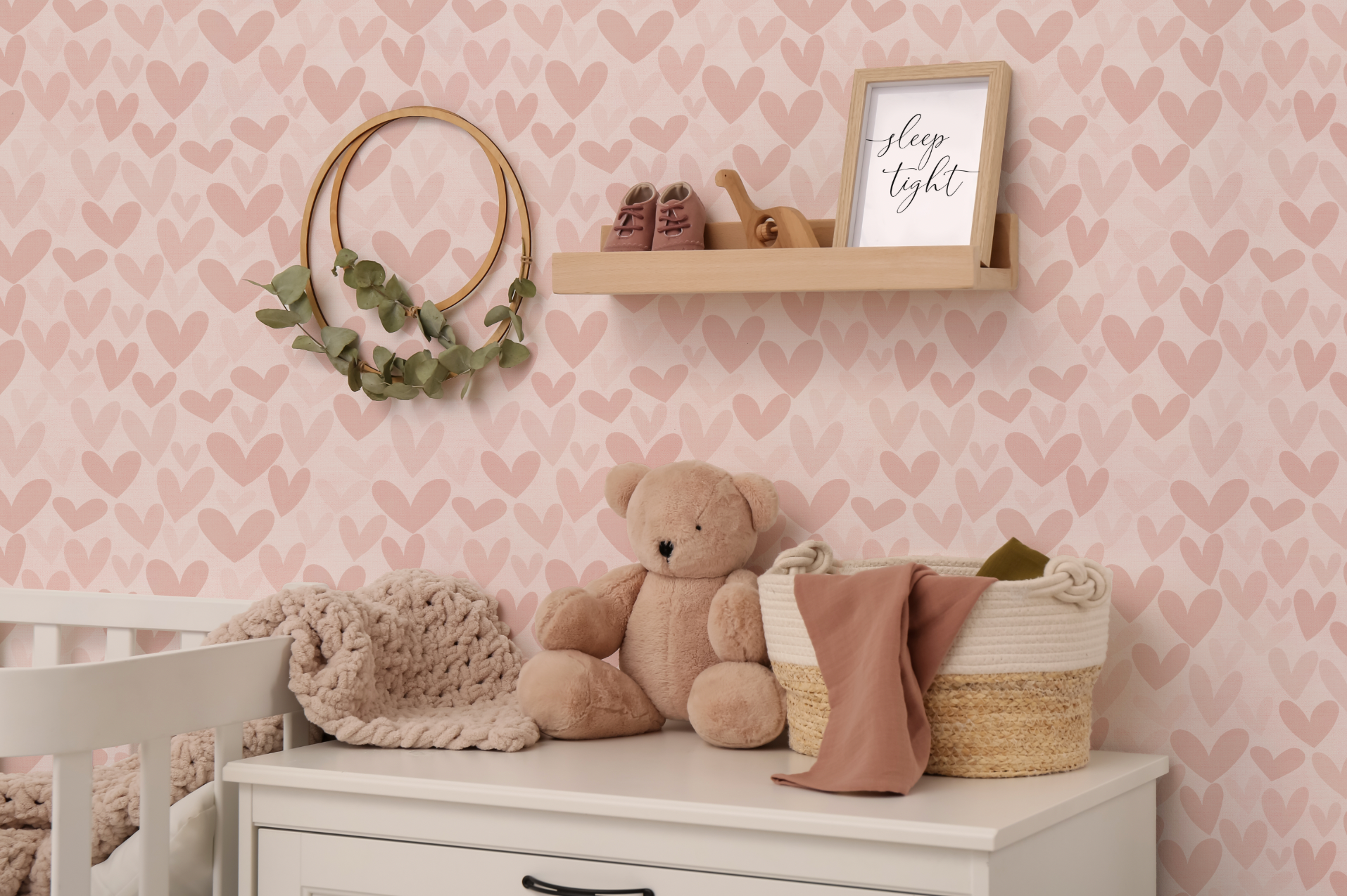 Love Heart in Soft Pink Wallpaper