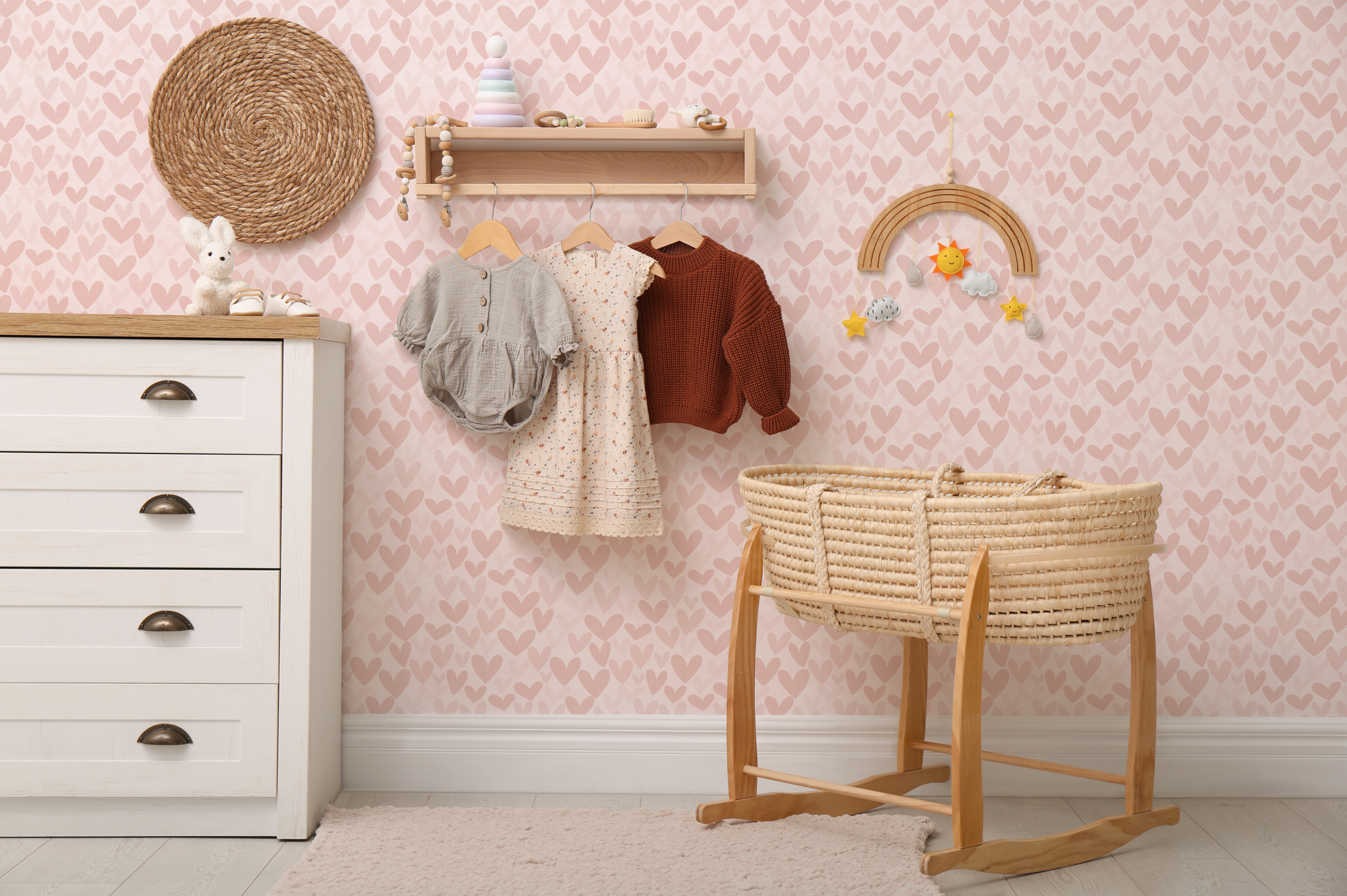 Love Heart in Soft Pink Wallpaper