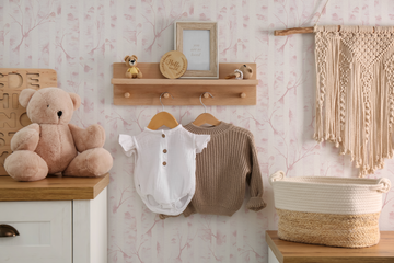 Woodland Birds in Soft Pink Wallpaper from Olive et Oriel where you can shop wallpaper and artworks online