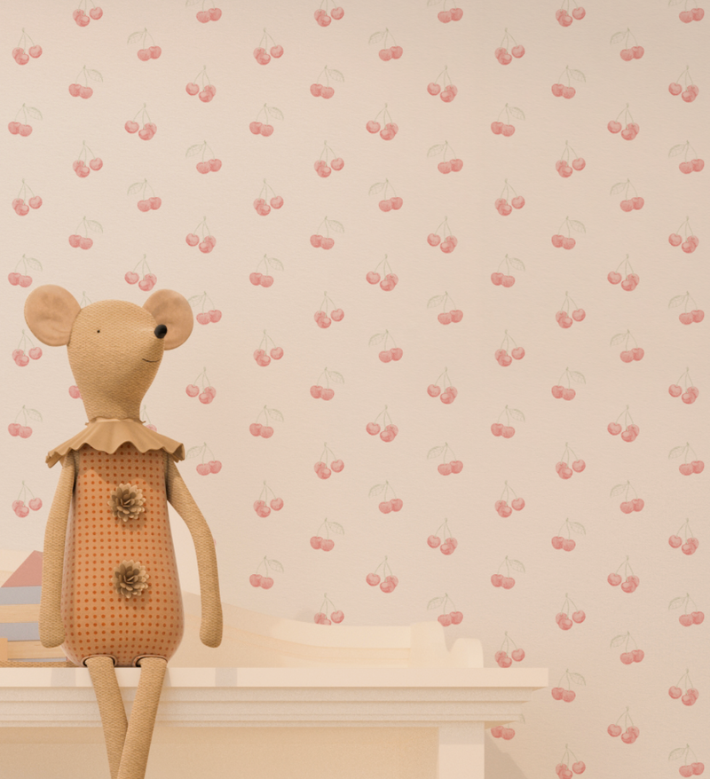 Sweet Cherry Wallpaper from Olive et Oriel where you can shop wallpaper and artworks online