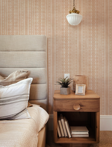 Luxe Boho Stripe Wallpaper from Olive et Oriel where you can shop wallpaper and artworks online