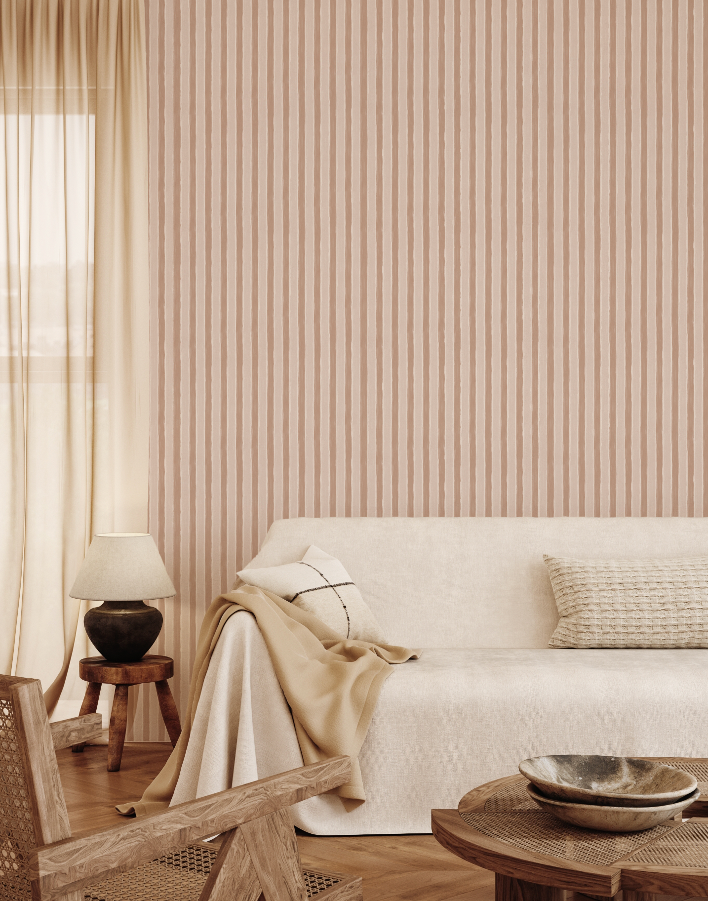 Organic Boho Stripe Wallpaper