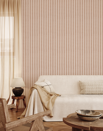 Organic Boho Stripe Wallpaper from Olive et Oriel where you can shop wallpaper and artworks online