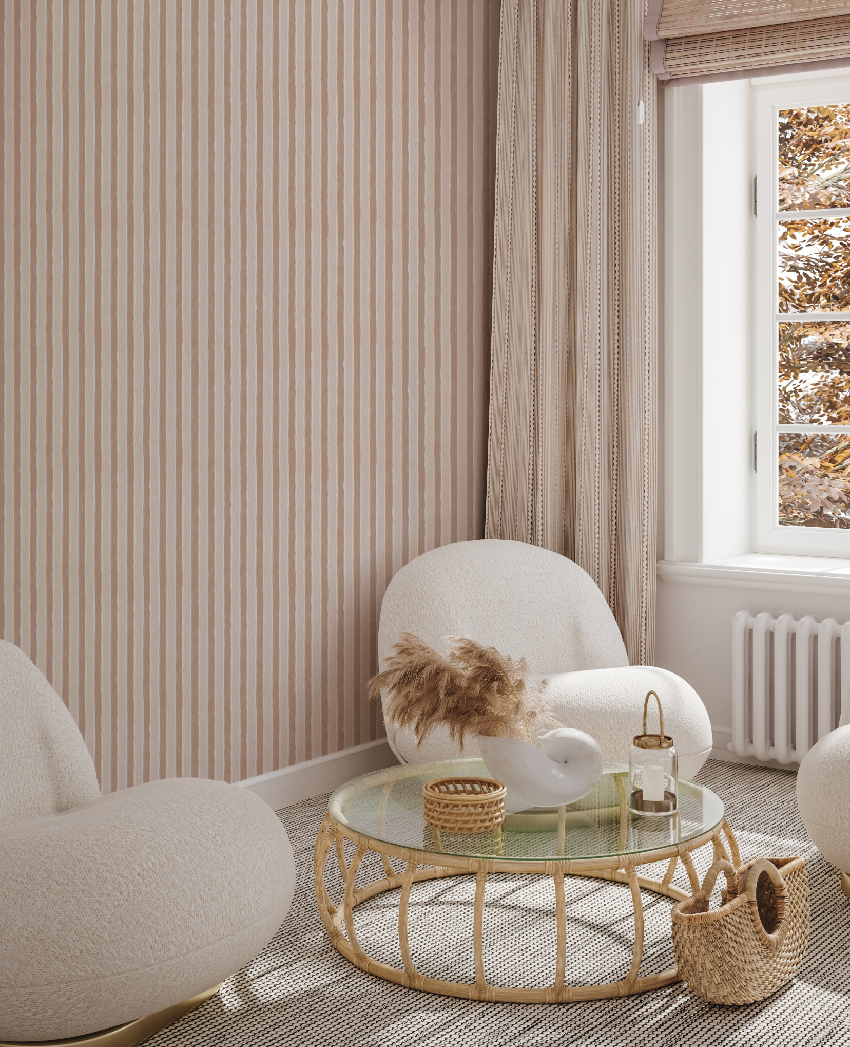 Organic Boho Stripe Wallpaper