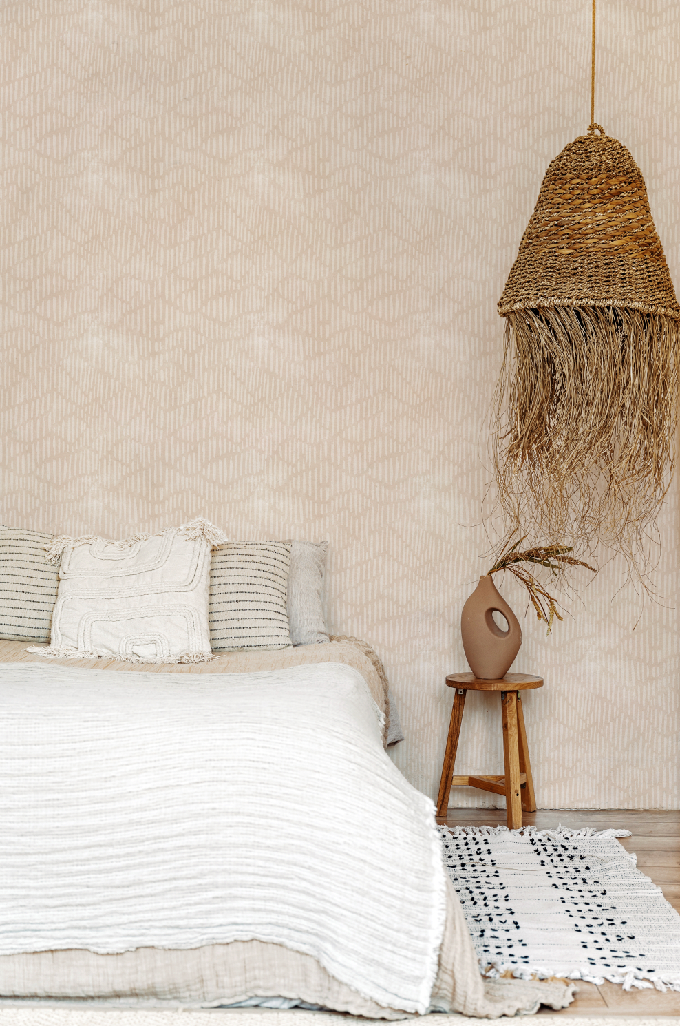 Boho Etchings in Beige Wallpaper