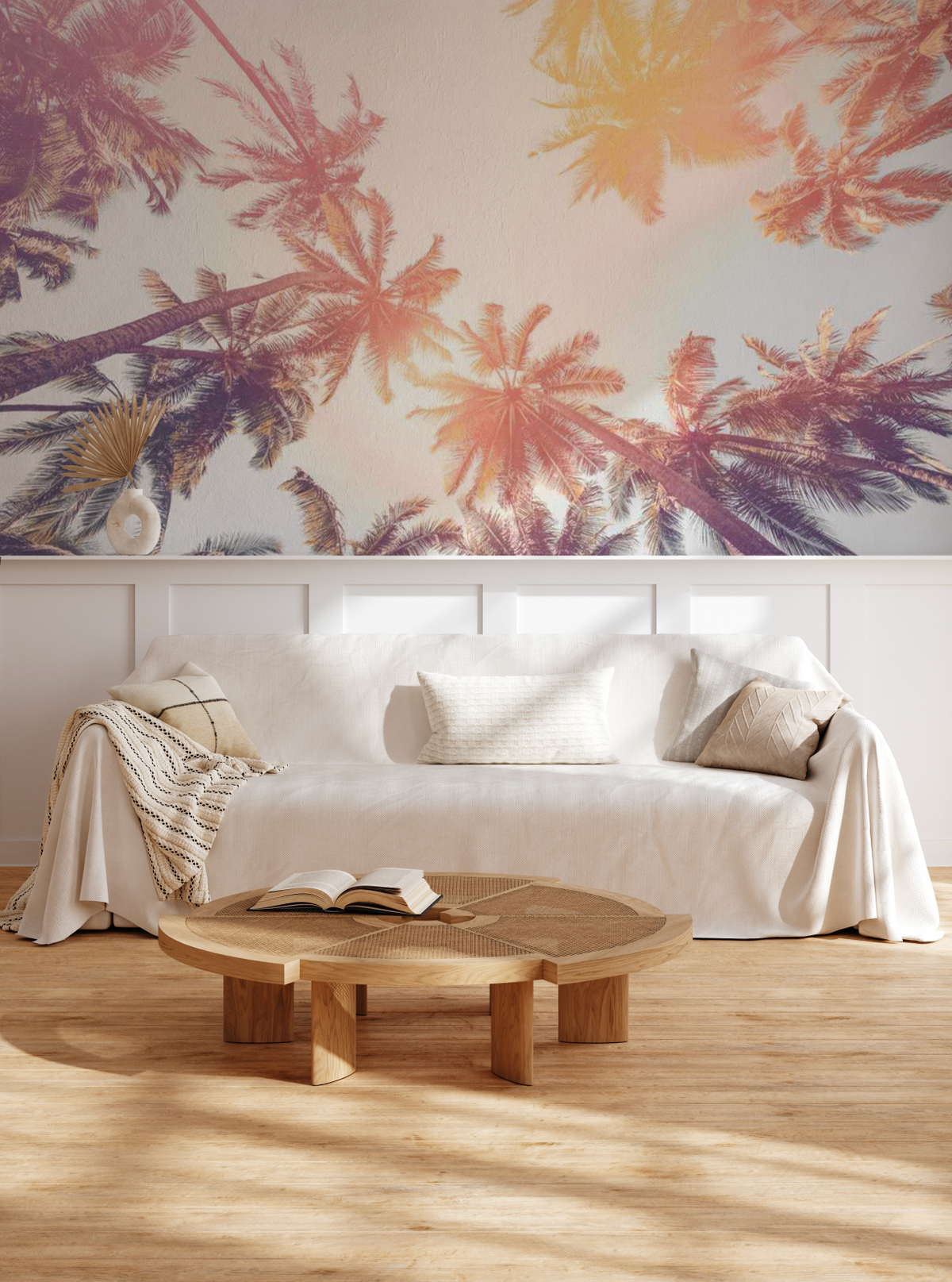 Under the Palms Sunset Wallpaper Photo Mural from Olive et Oriel where you can shop wallpaper and artworks online