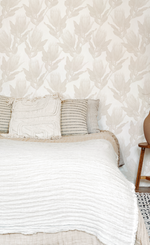 Protea Luxe in Beige Wallpaper