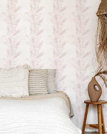 Native Botanica in Country Pink Wallpaper from Olive et Oriel where you can shop wallpaper and artworks online