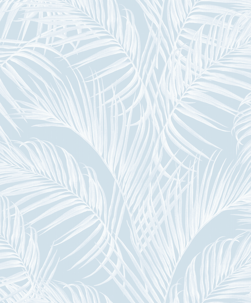 Palm Escape Light Blue Wallpaper