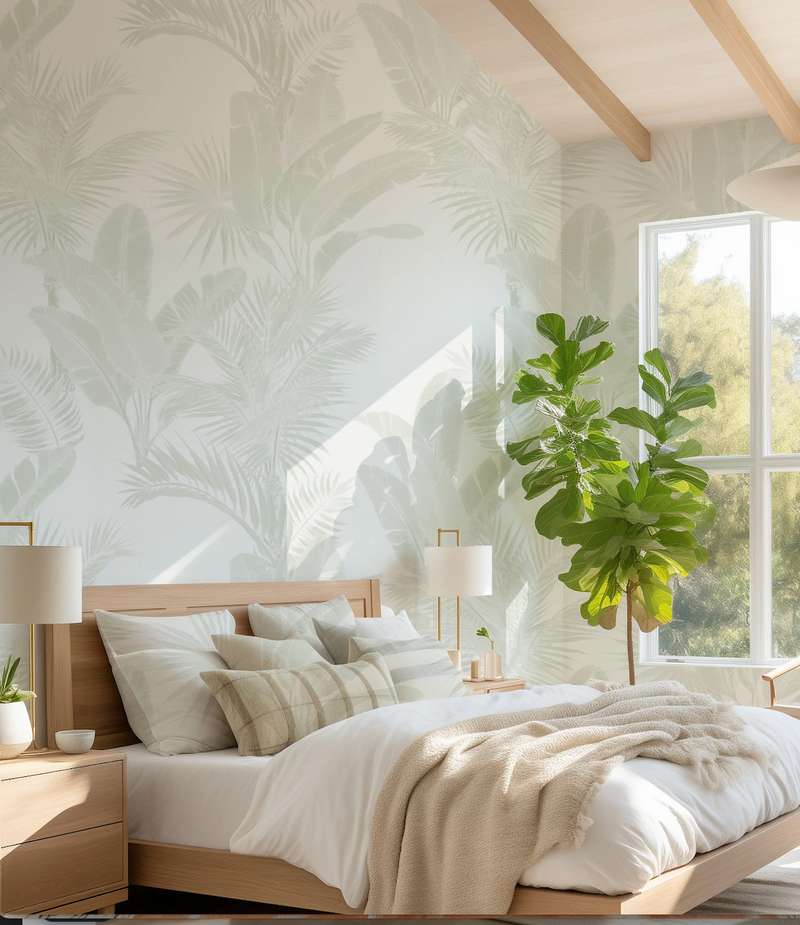Luxe Tropical in Neutral Wallpaper