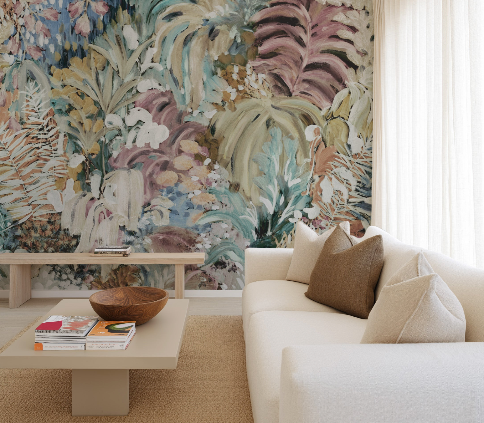 Abstract Fern Leaves Wallpaper Mural from Olive et Oriel where you can shop wallpaper and artworks online