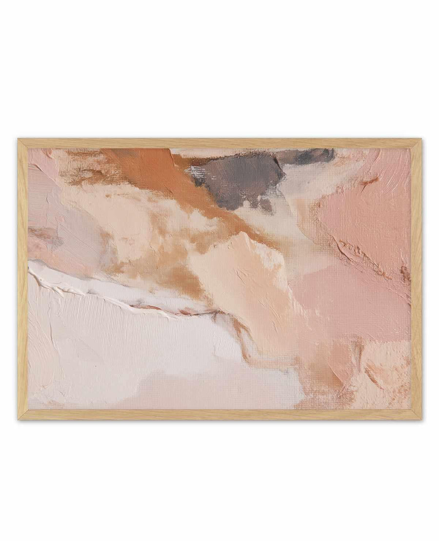 Sculpted Clay I | Art Print abstract art print oak frame with white border