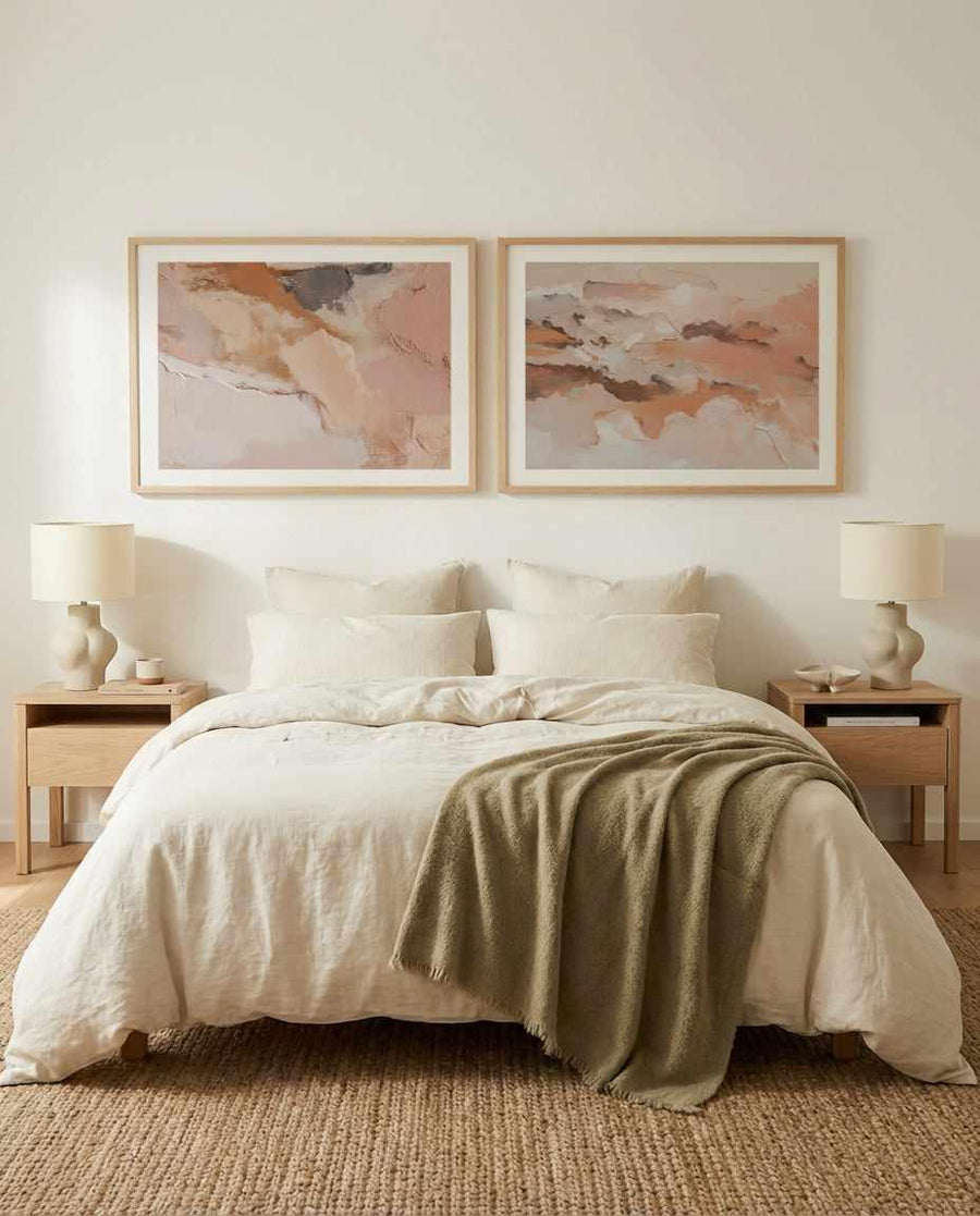 Sculpted Clay I | Art Print abstract art print oak frame with white border