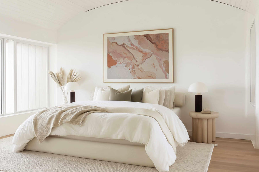 Sculpted Clay III | Art Print abstract art print oak frame with white border