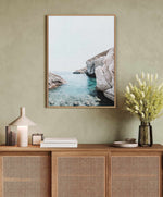 Sea Cliffs, Milos | Framed Canvas Art Print