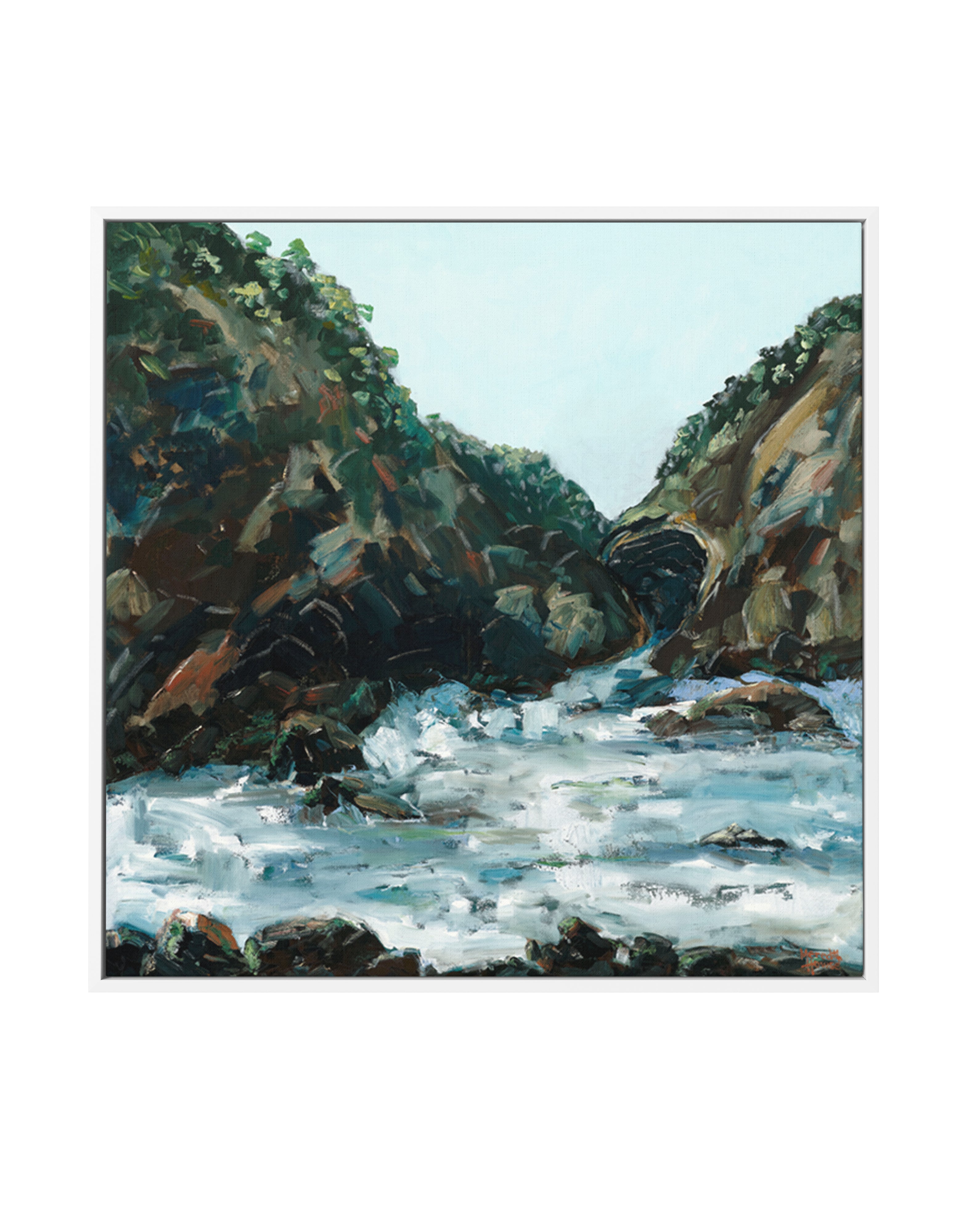 Sea Rocks Sea Cove by Meredith Howse | Framed Canvas Art Print