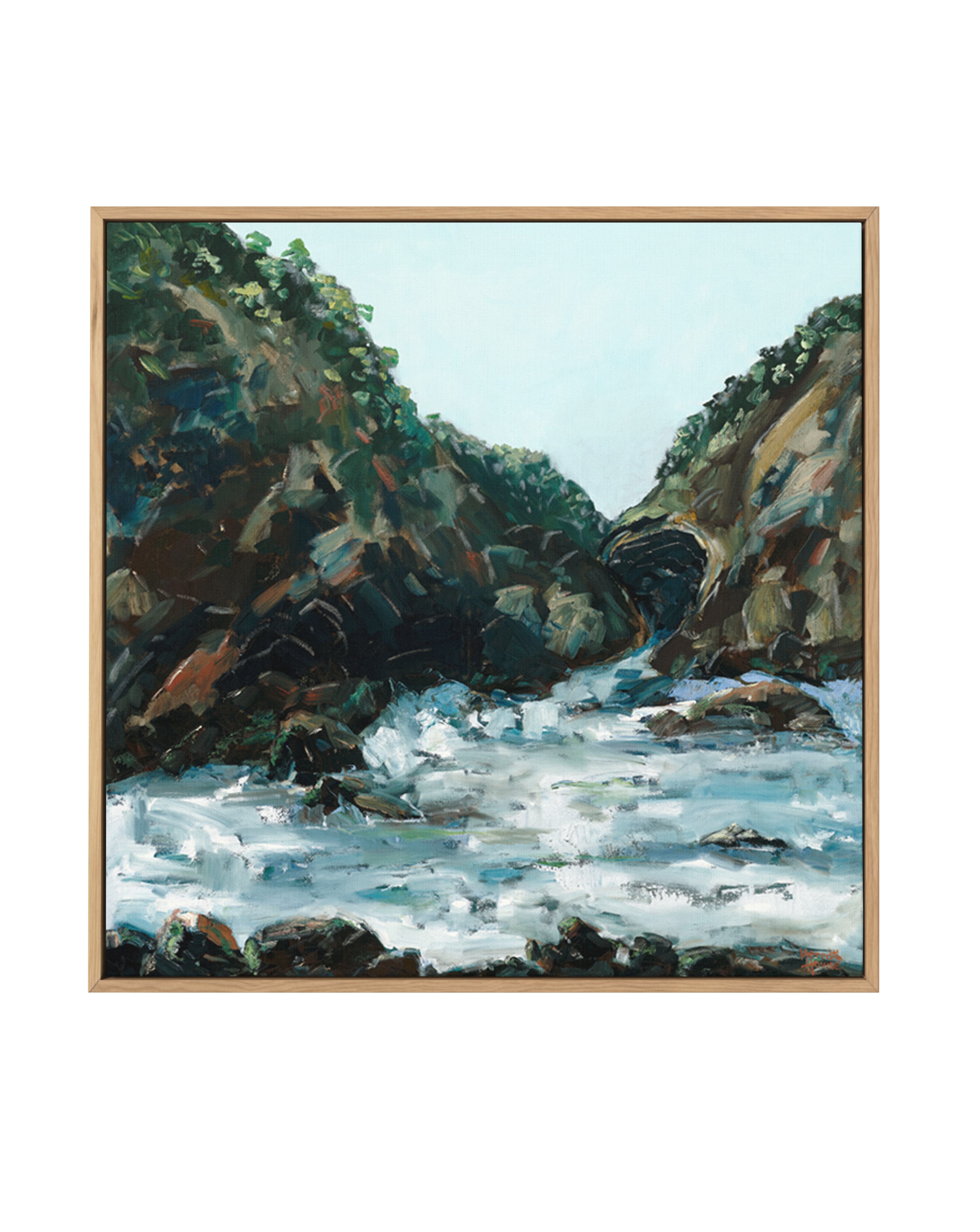 Sea Rocks Sea Cove by Meredith Howse | Framed Canvas Art Print