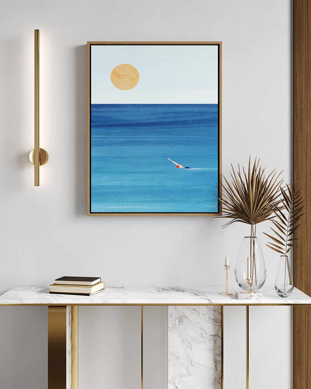 Sea Swim by Henry Rivers | Framed Canvas Art Print