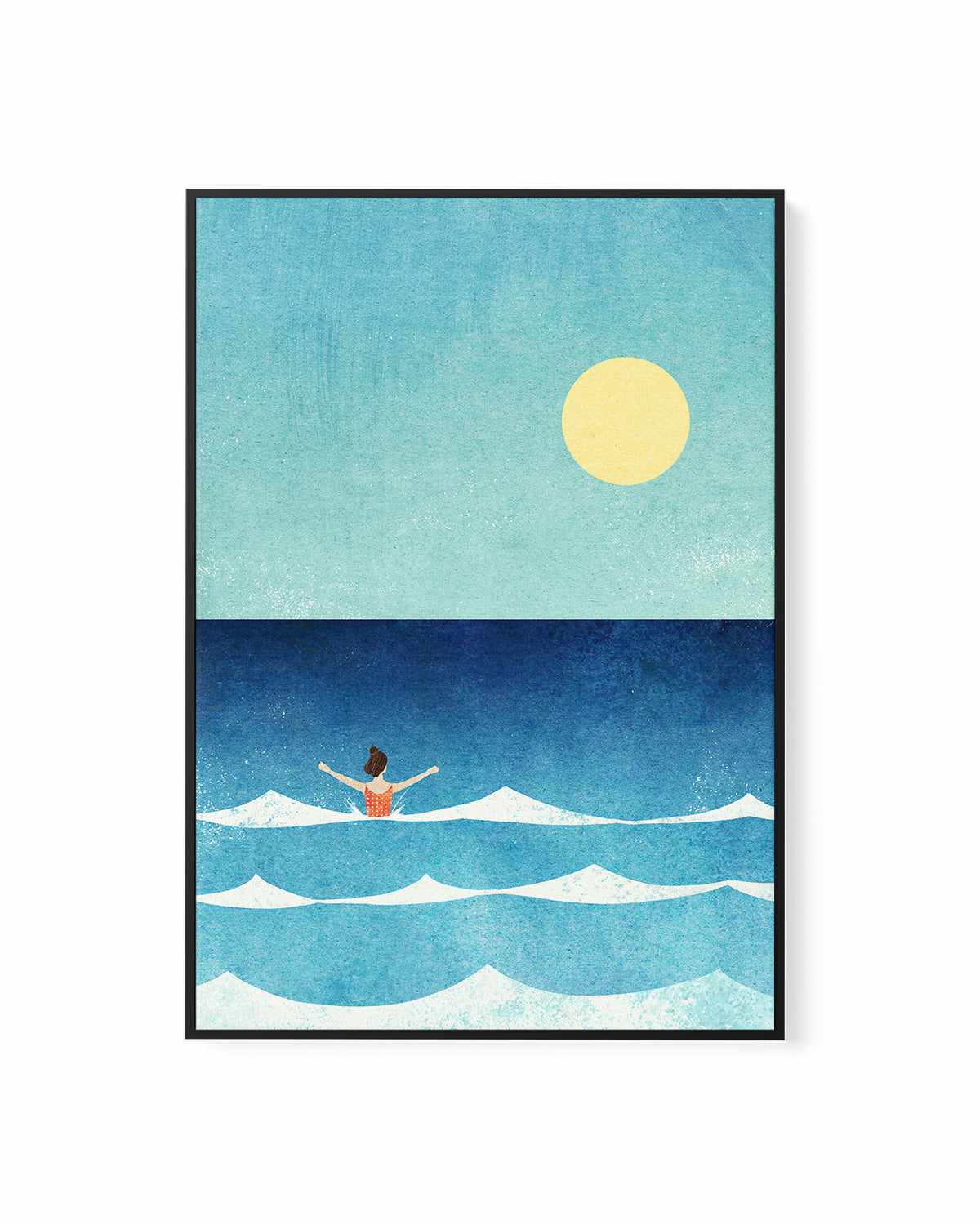 Sea Swim, Waves by Henry Rivers | Framed Canvas Art Print