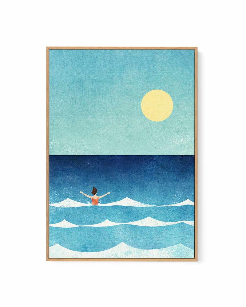Sea Swim, Waves by Henry Rivers | Framed Canvas Art Print