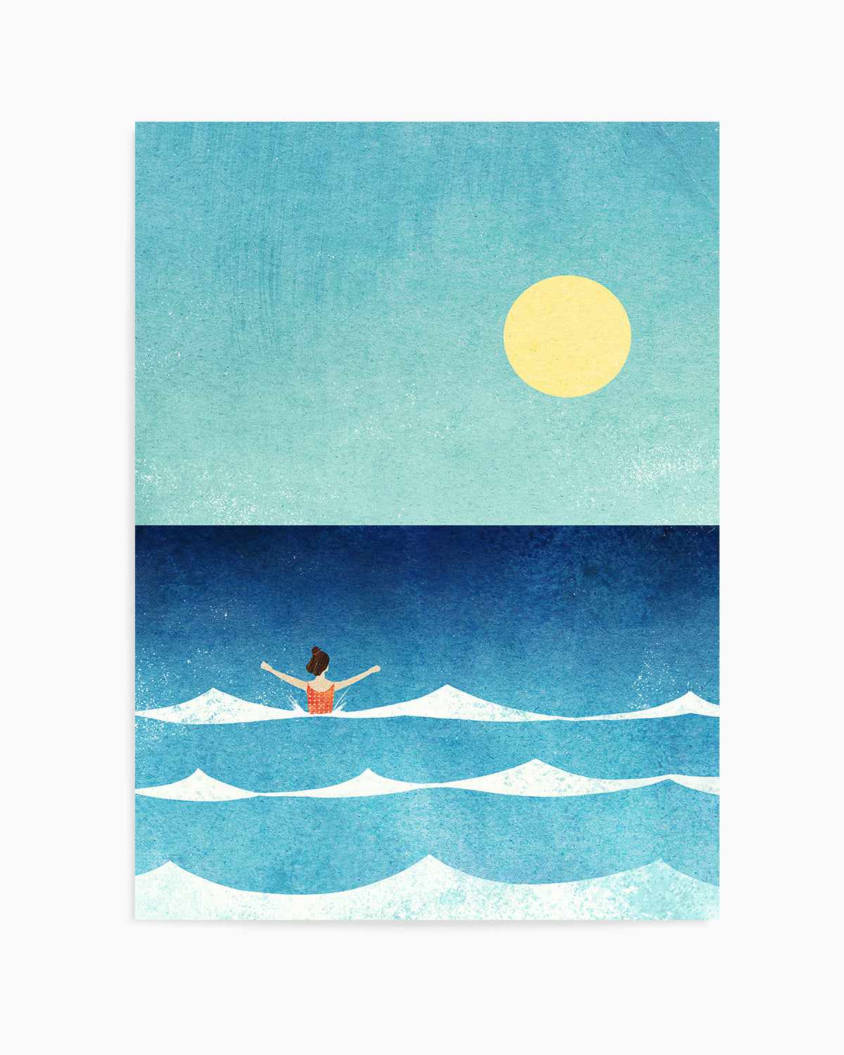 Sea Swim, Waves by Henry Rivers Art Print