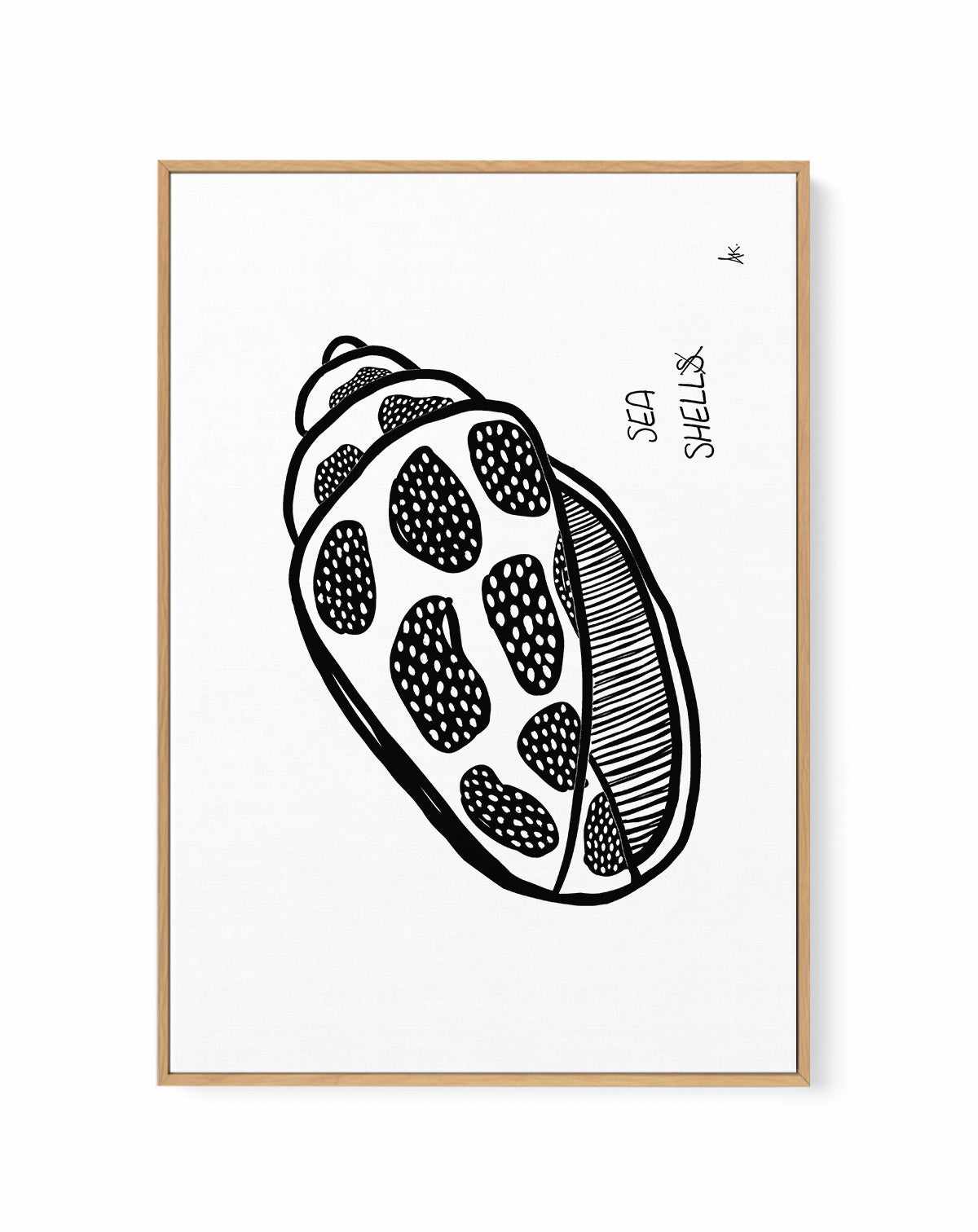 Sea Shell Black by Anne Korako | Framed Canvas Art Print