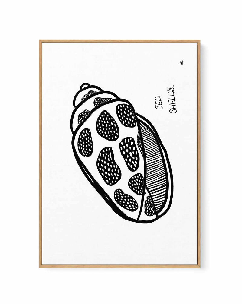 Sea Shell Black by Anne Korako | Framed Canvas Art Print