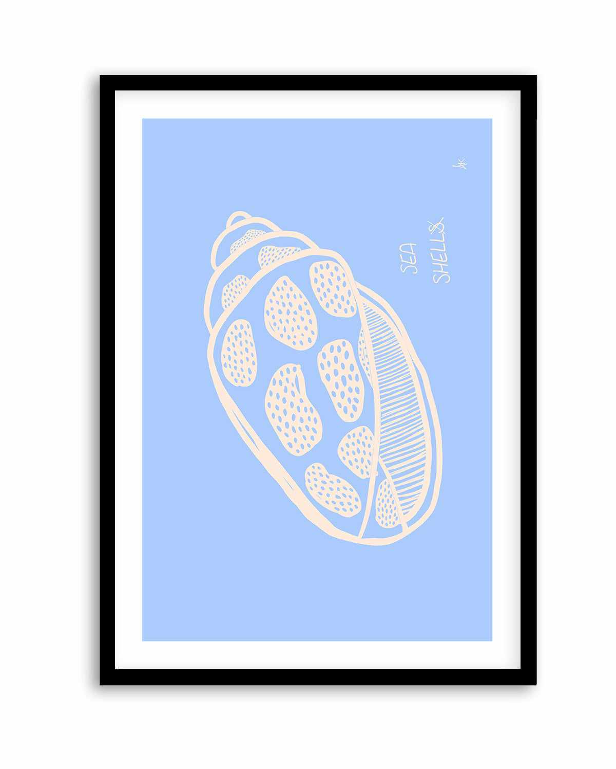 Sea Shell Pink Soft Blue By Anne Korako | Art Print