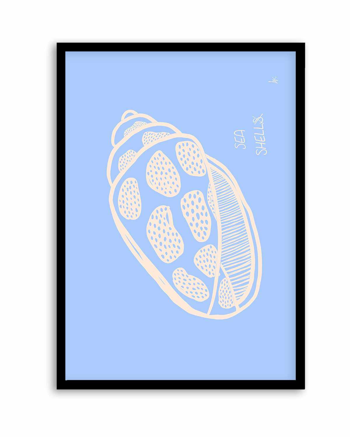 Sea Shell Pink Soft Blue By Anne Korako | Art Print