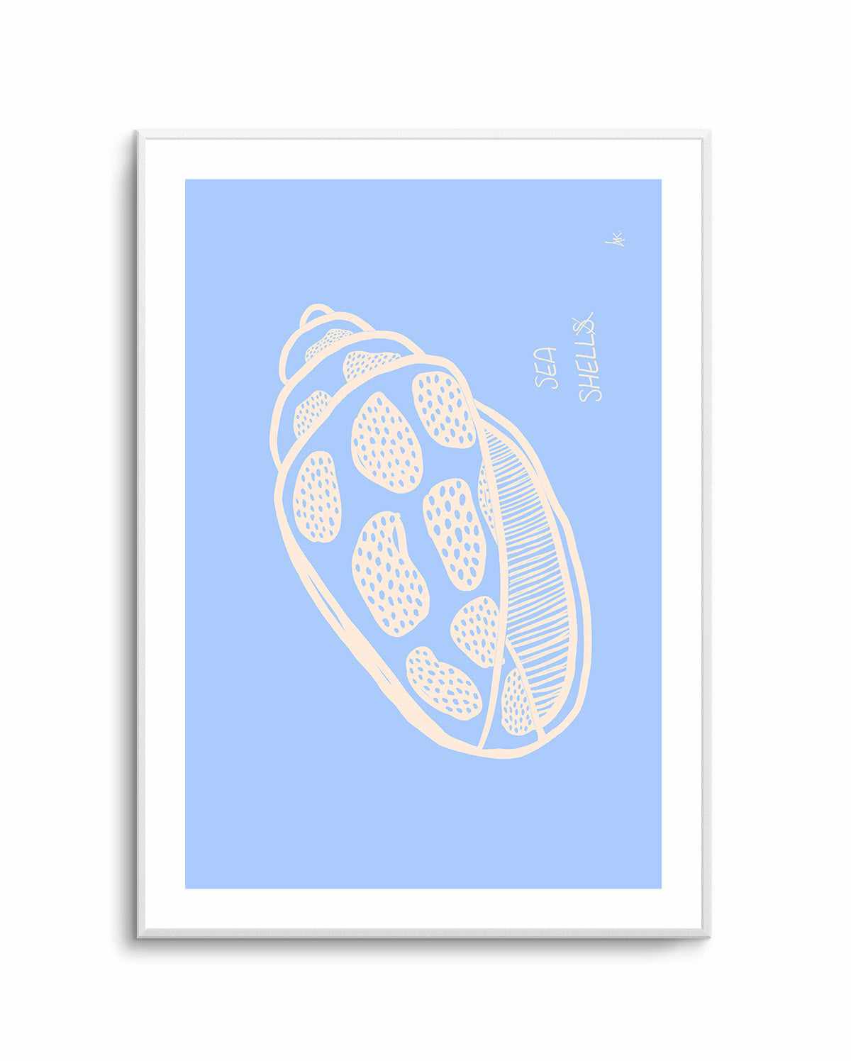 Sea Shell Pink Soft Blue By Anne Korako | Art Print