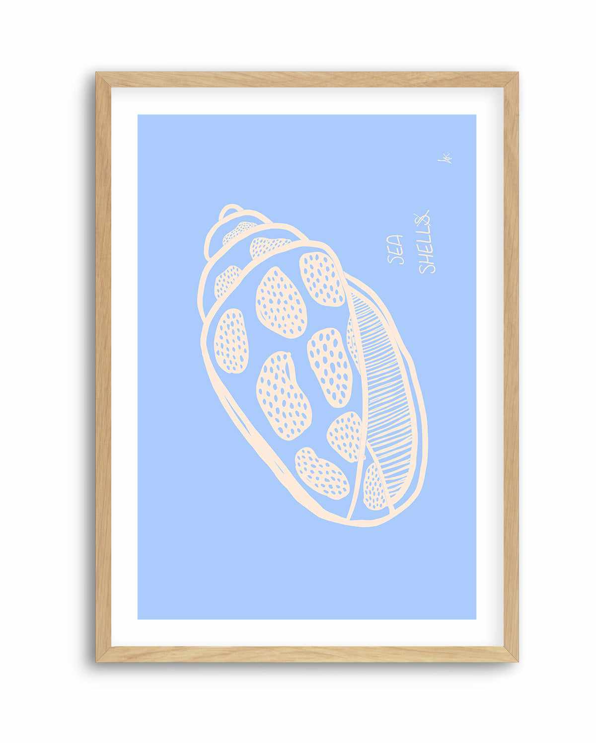 Sea Shell Pink Soft Blue By Anne Korako | Art Print