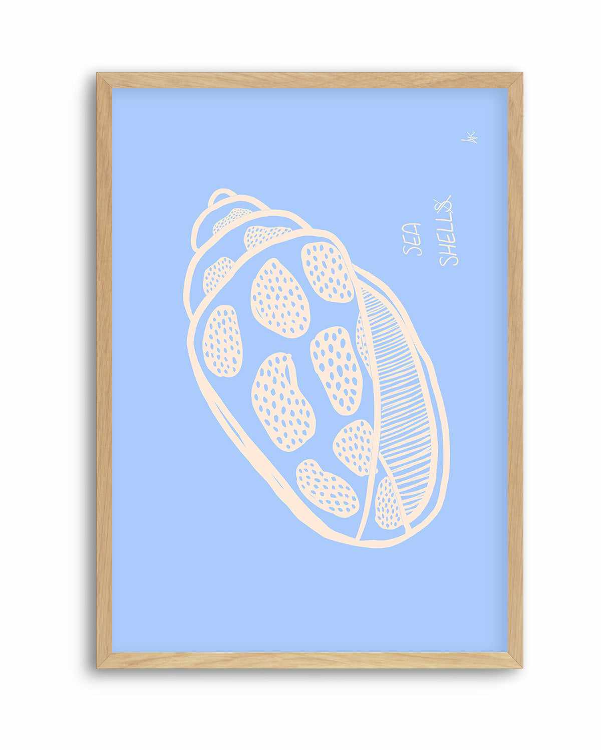 Sea Shell Pink Soft Blue By Anne Korako | Art Print