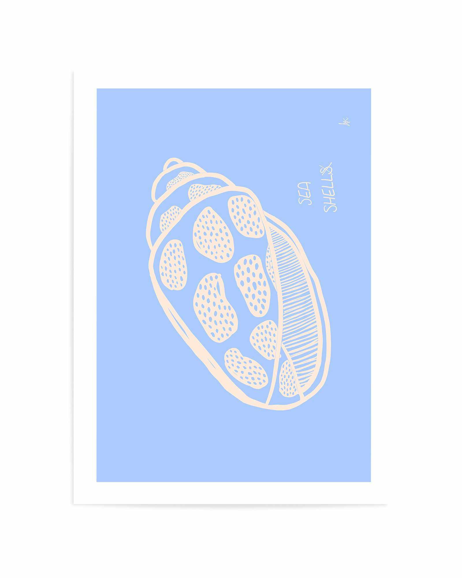 Sea Shell Pink Soft Blue By Anne Korako | Art Print