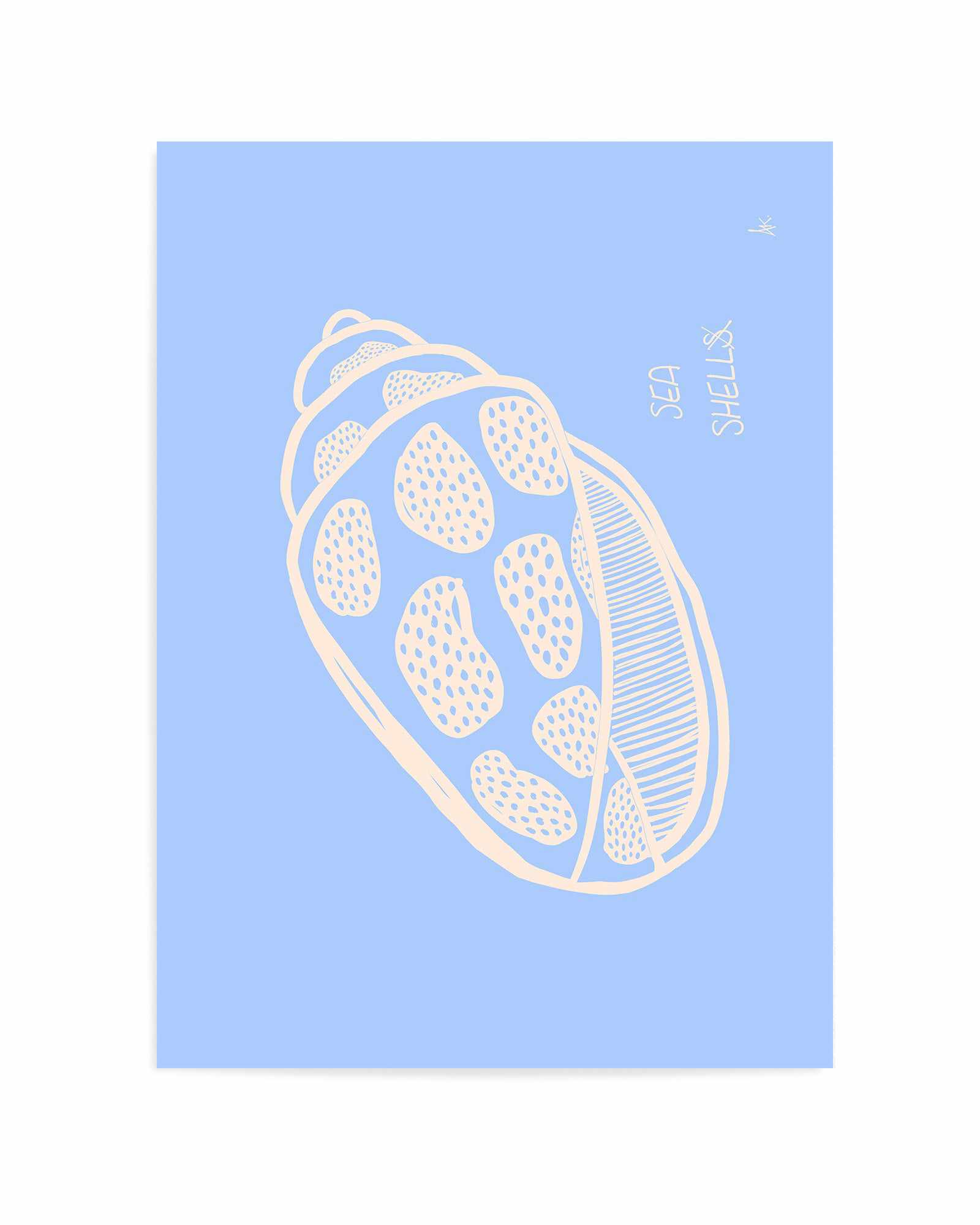 Sea Shell Pink Soft Blue By Anne Korako | Art Print