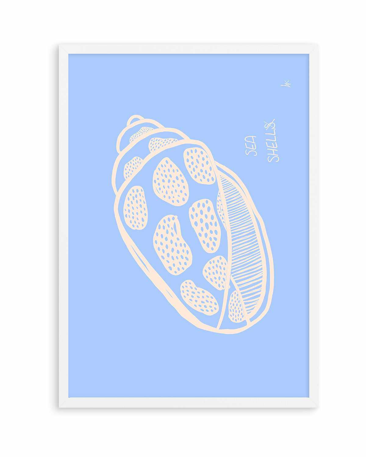 Sea Shell Pink Soft Blue By Anne Korako | Art Print