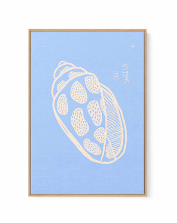 Sea Shell Pink Soft Blue By Anne Korako | Framed Canvas Art Print from Olive et Oriel where you can shop wallpaper and artworks online