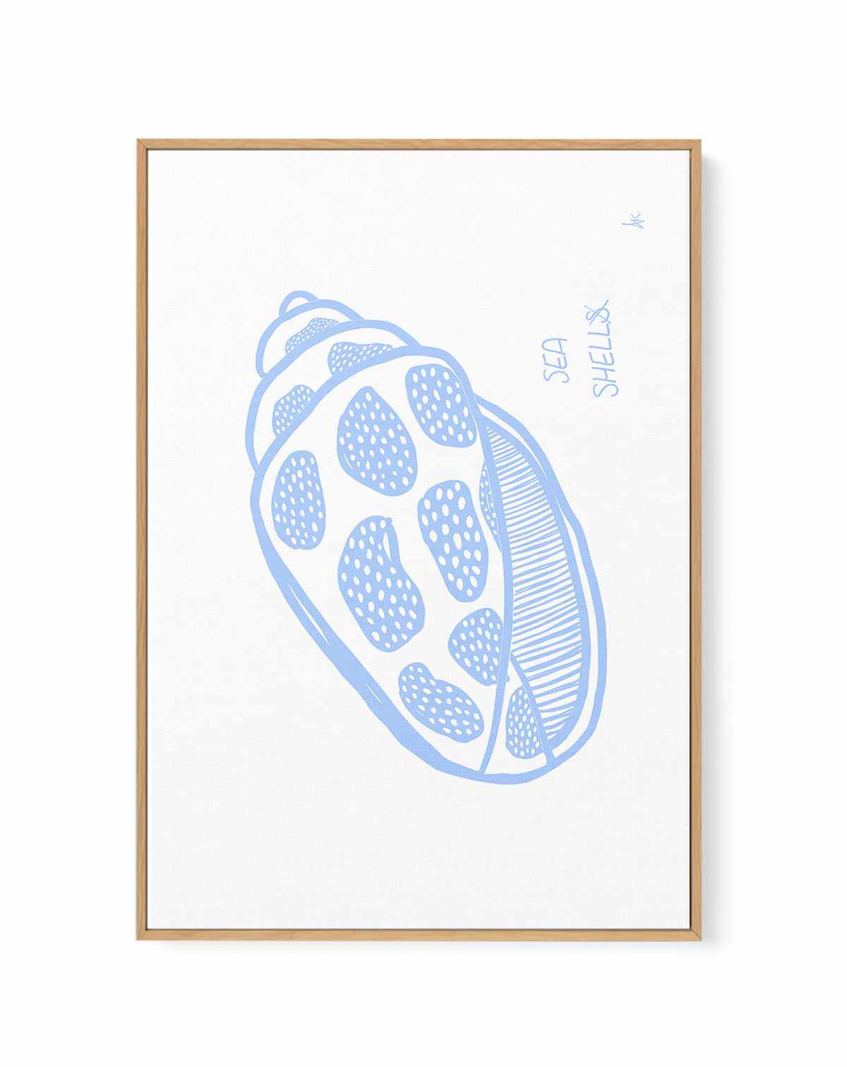 Sea Shell Soft Blue by Anne Korako  | Framed Canvas Art Print