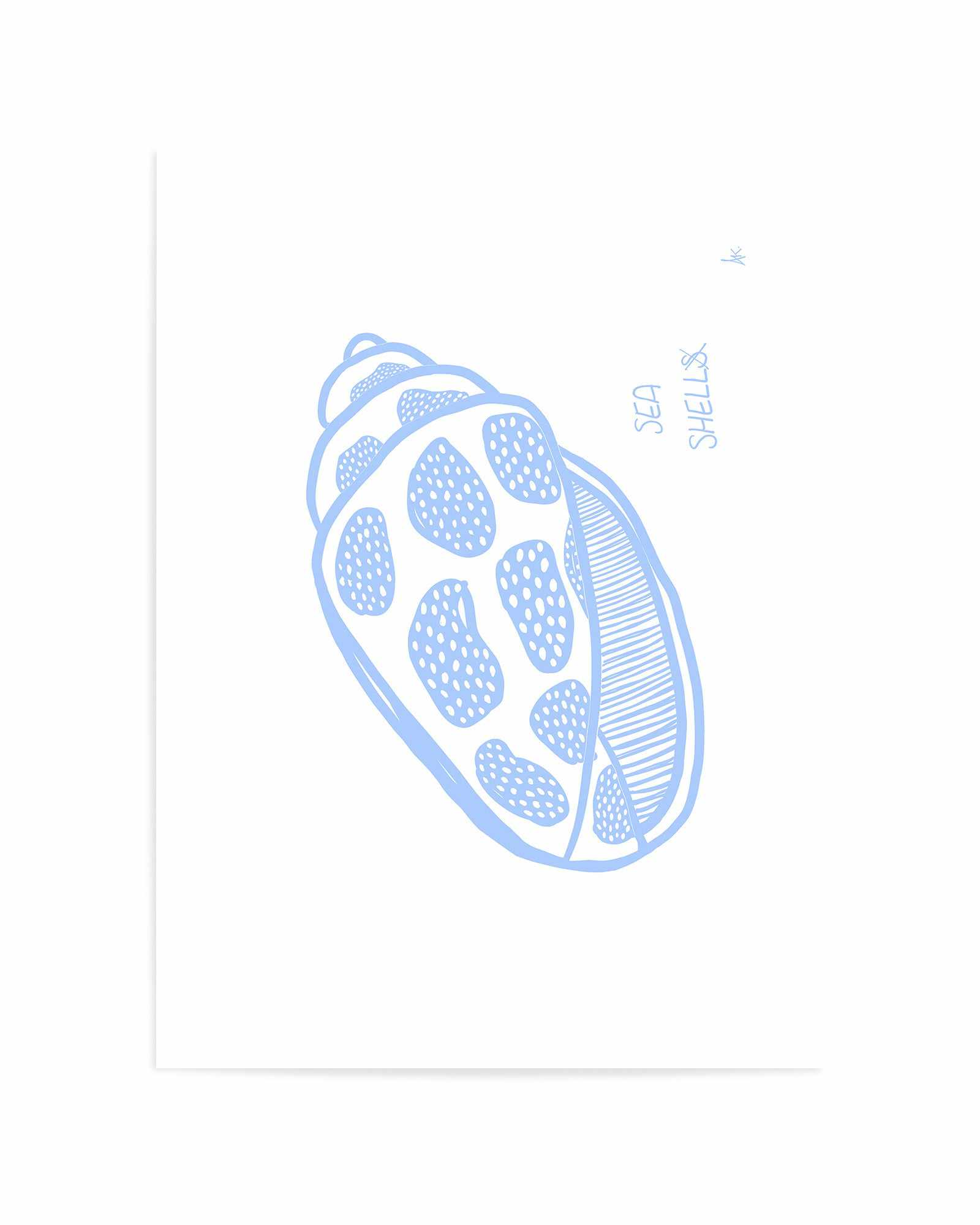 Sea Shell Soft Blue by Anne Korako | Art Print