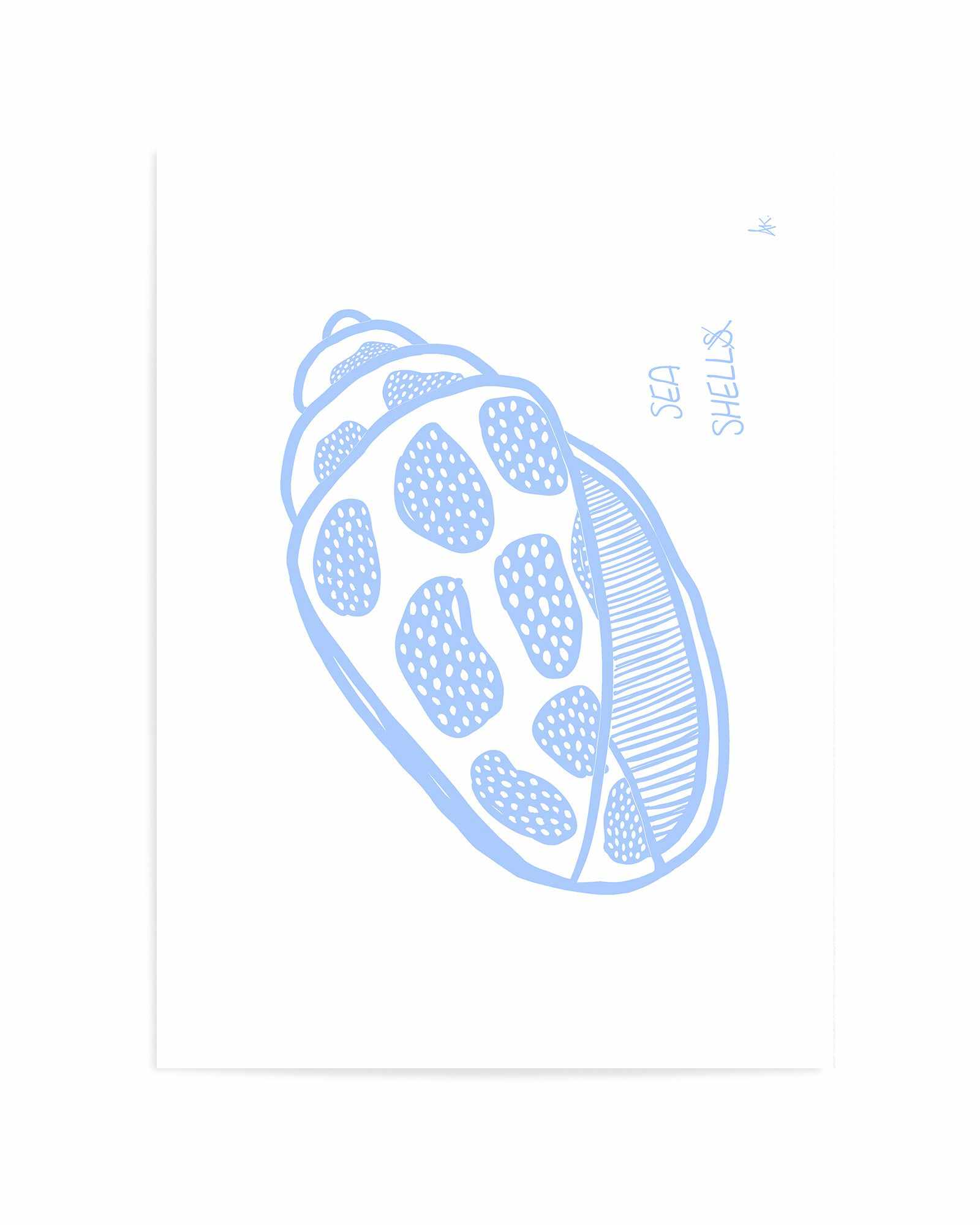 Sea Shell Soft Blue by Anne Korako | Art Print