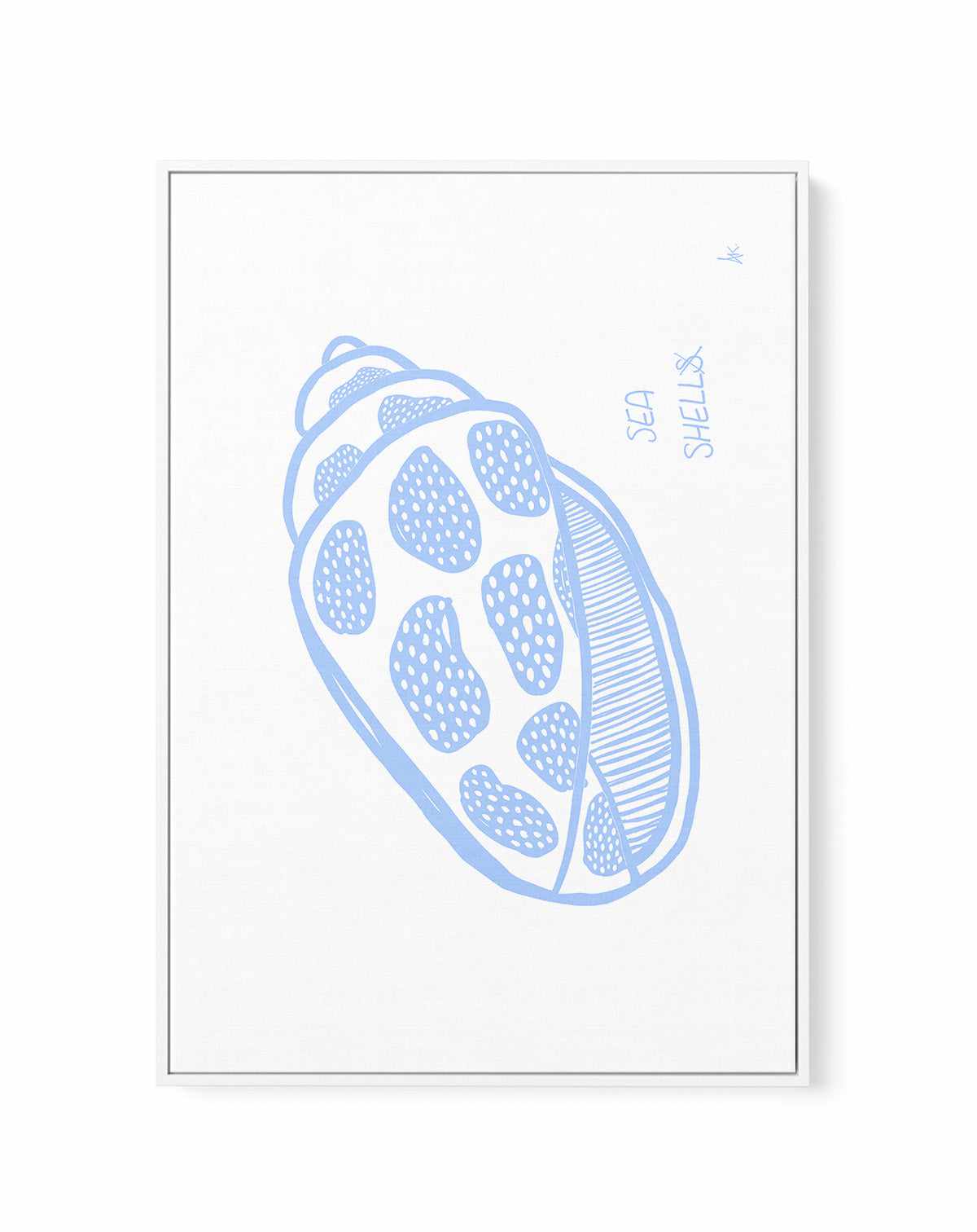 Sea Shell Soft Blue by Anne Korako  | Framed Canvas Art Print