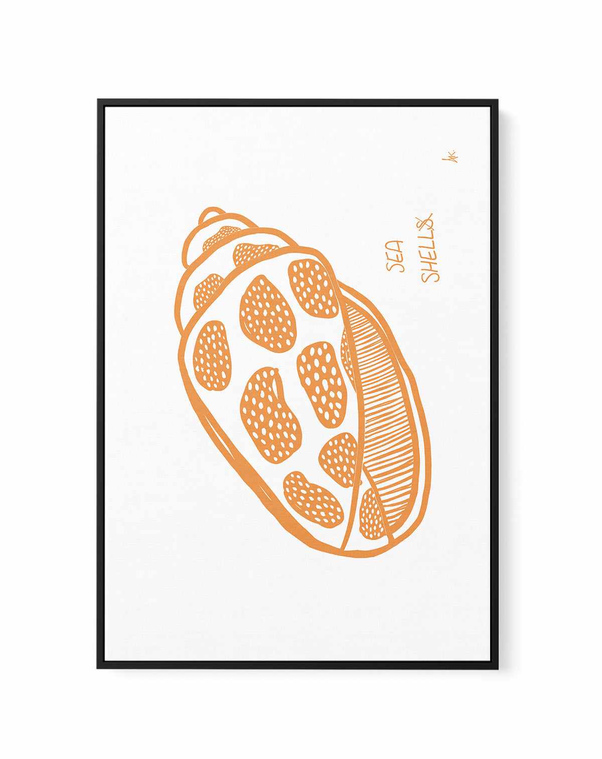 Sea Shell Tan By Anne Korako | Framed Canvas Art Print